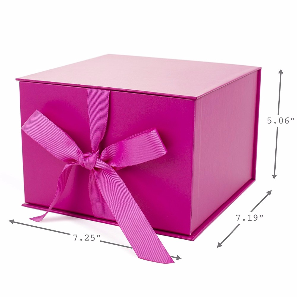 Caja de regalo de papel Gran caja de regalo sólida rosa rojo 6