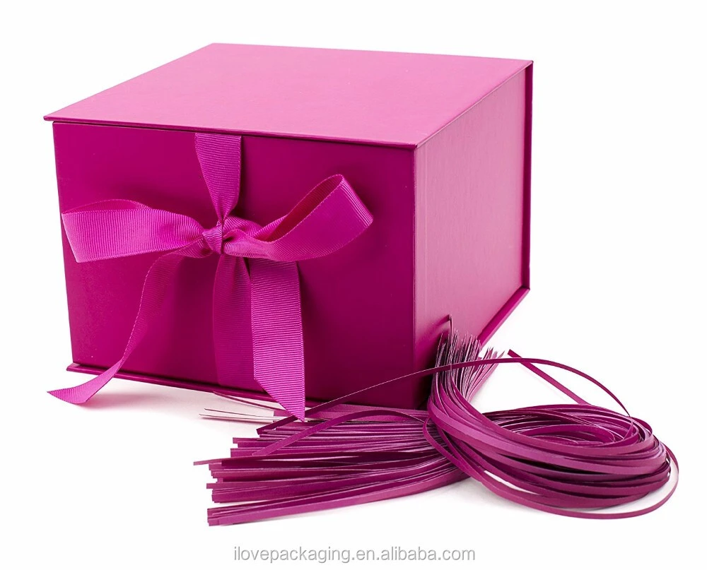 Paper gift box large solid gift box red pink 1
