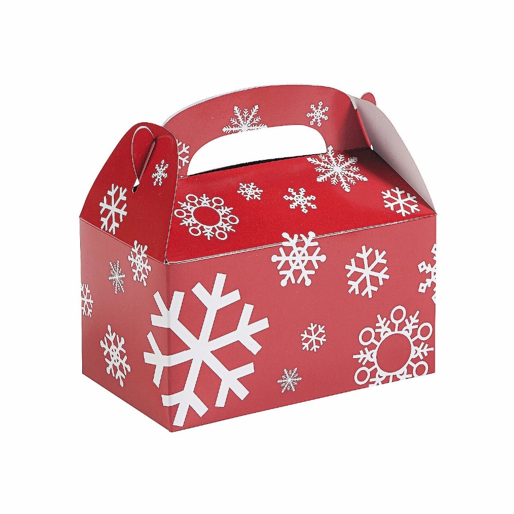 مخصصة رخيصة الفاخرة الطباعة التغليف التغليف بالجملة حلوى عيد الميلاد كرتون مع مقبض 10
