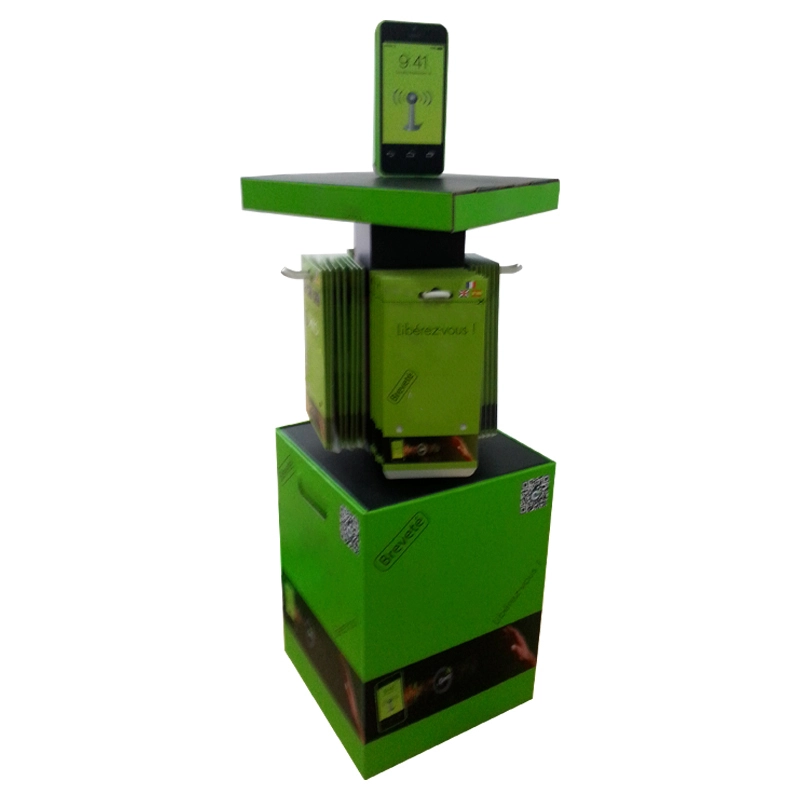 Customized floor stand toy earphone display stand cardboard display stand with hook 1