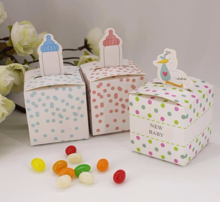 Neue Party Geschenk Hochzeitsgeschenk Süßigkeiten Einkaufstasche Süßigkeiten Geschenk Baby Kinderwagen Form Papier Süßigkeiten Box 12