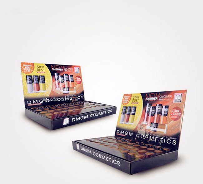 Retail Multicolor Printing Popular Snacks Cardboard Display Box Counter Customized Lip Gloss and Eyelash Paper Display Box Hot P 4