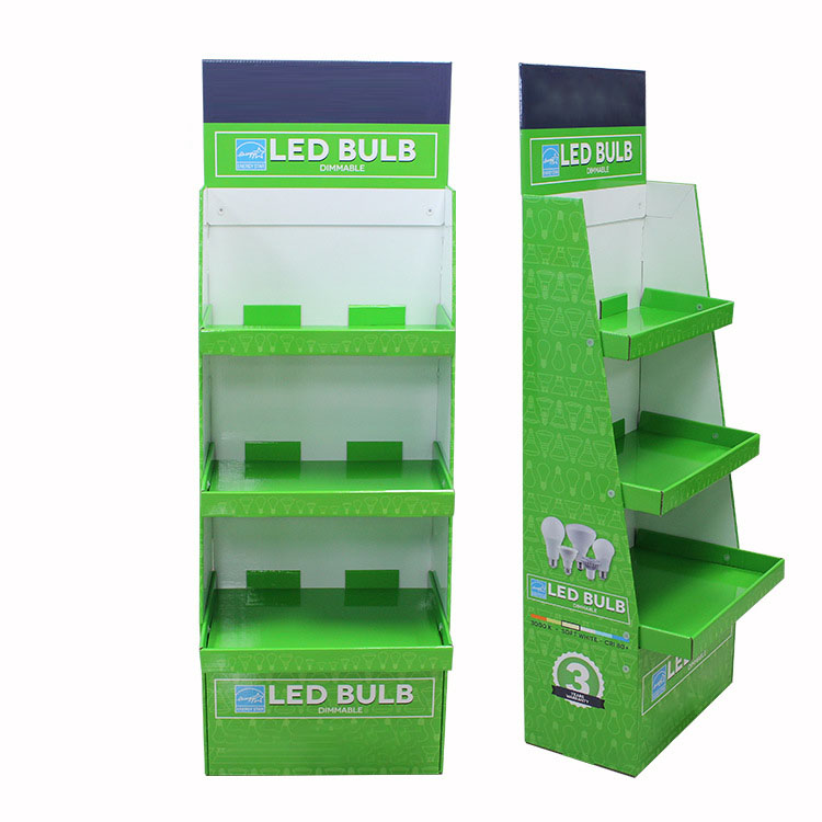 Retail Carton Display Promotie Gegolfde kartonnen papier Supermarkt Promotie Activiteiten Food Popular Floor Stand 15