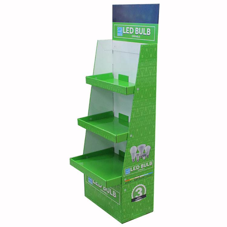 Retail Carton Display Promotie Gegolfde kartonnen papier Supermarkt Promotie Activiteiten Food Popular Floor Stand 11