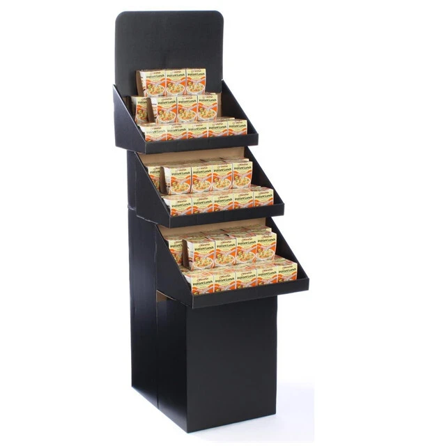 Custom printed pop-up dairy product display stand corrugated cardboard shelf juice drink supermarket display stand 1
