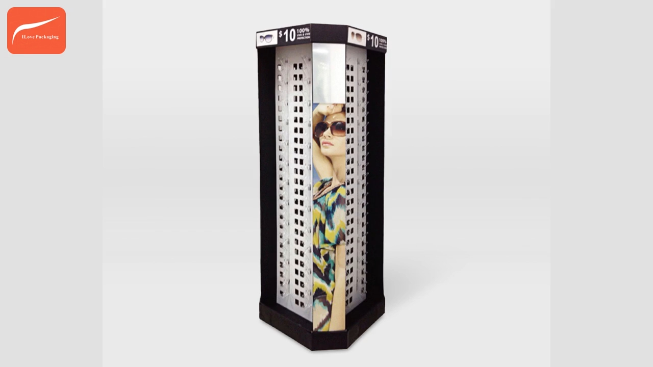 Zonnebrillen kartonnen display ILP Aangepast logo en maat afdrukken 5