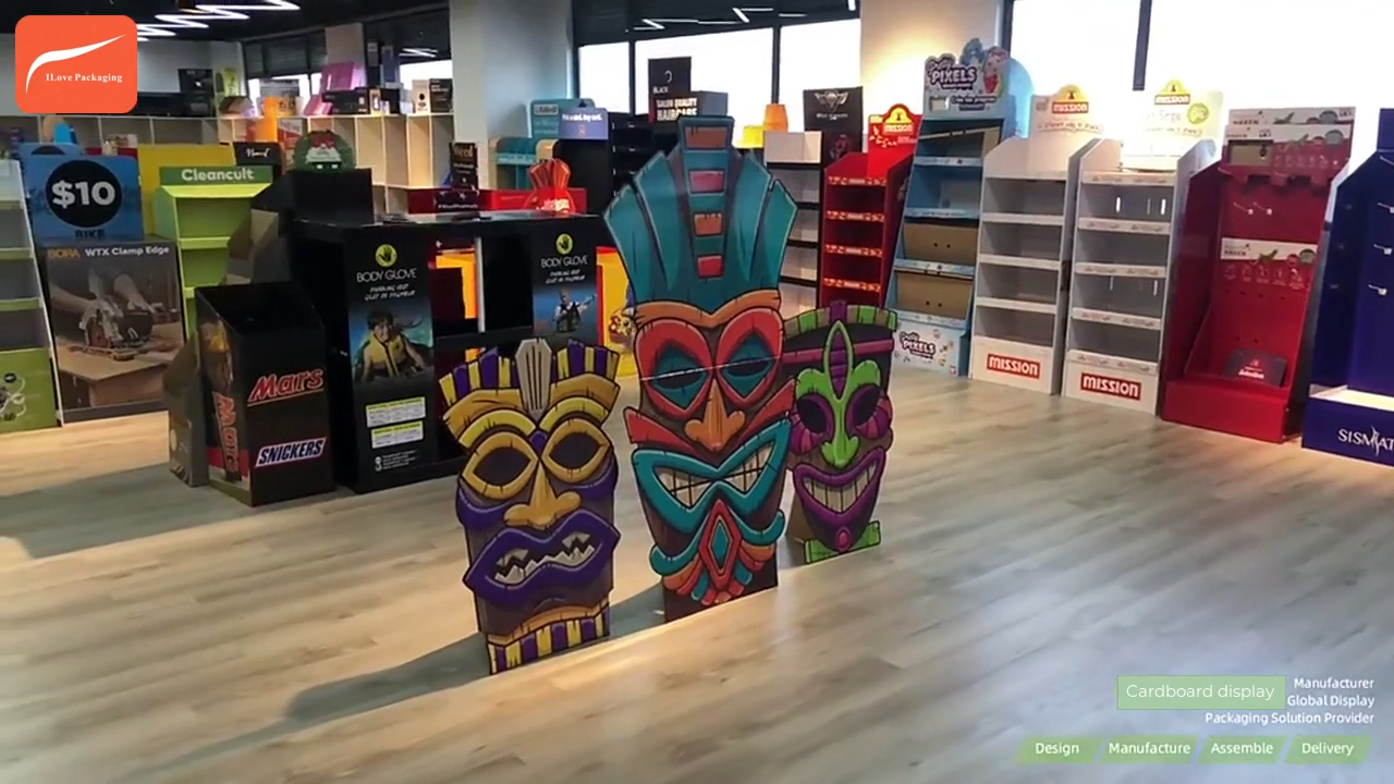 Source factory custom corrugated cardboard standee for wind display , Free samples free design 1