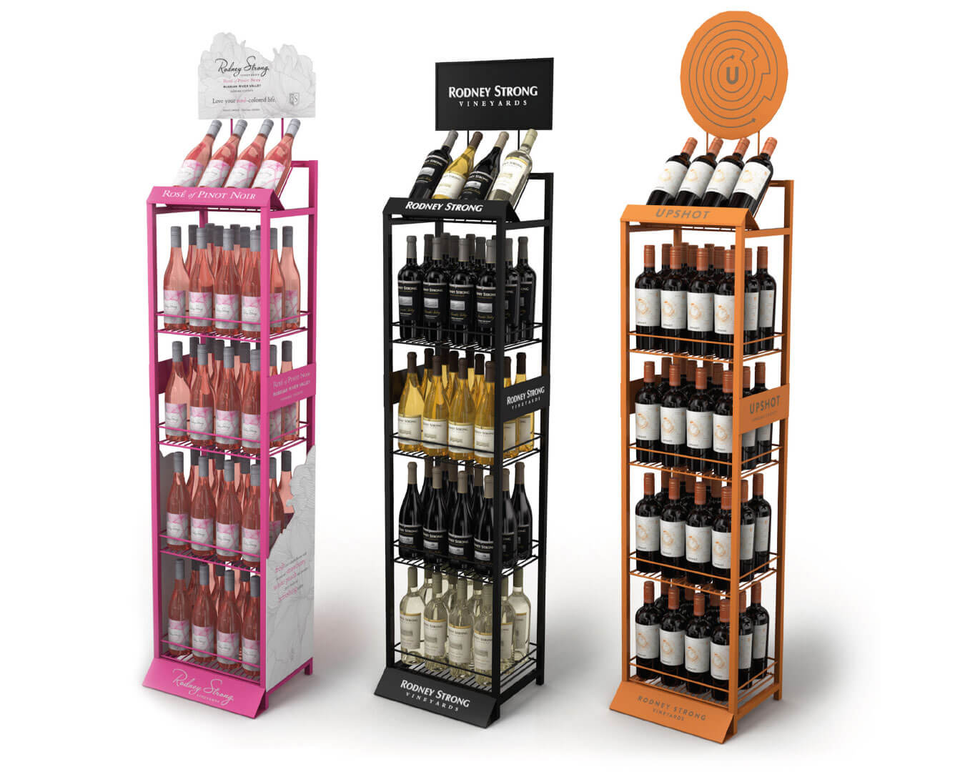 China Factory Ik ben dol op verpakking op maat gemaakte snack dranken metal display 4