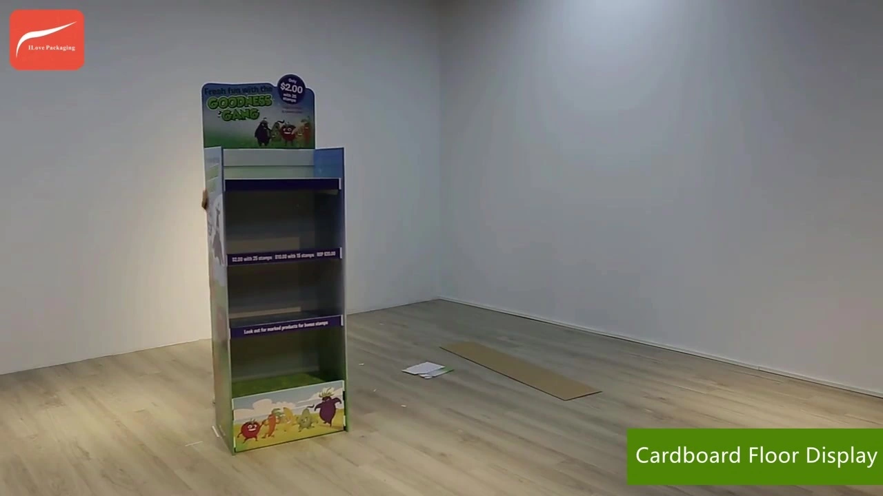 I Love Packaging Custom Cardboard Floor Display for Toy Food Electronic Cosmetic 1