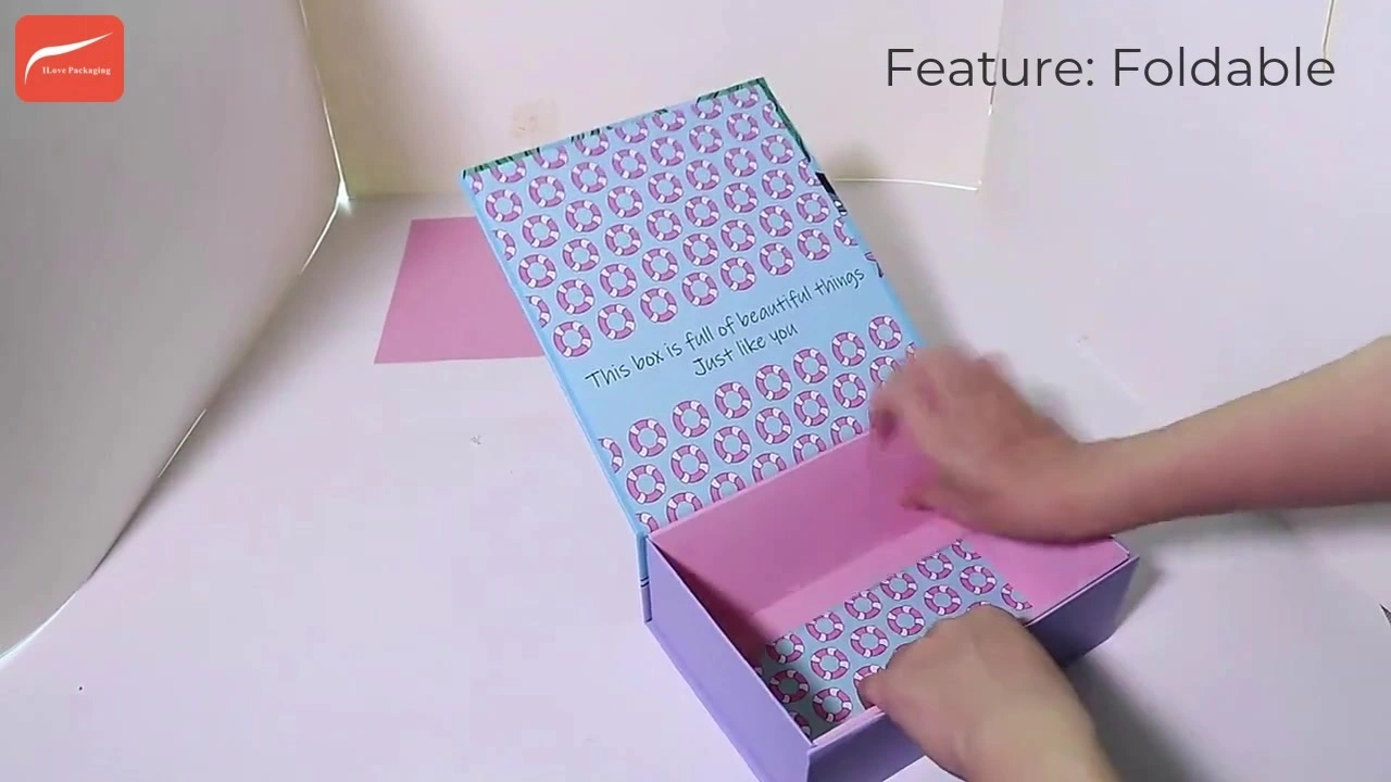 I Love Packaging Custom  Magnetic Foldable Gift Box Factory 1