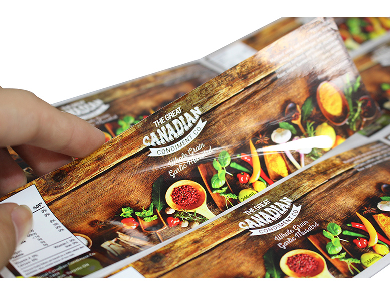Aangepaste afdruk waterdichte lijm voedselpakket label sticker 4