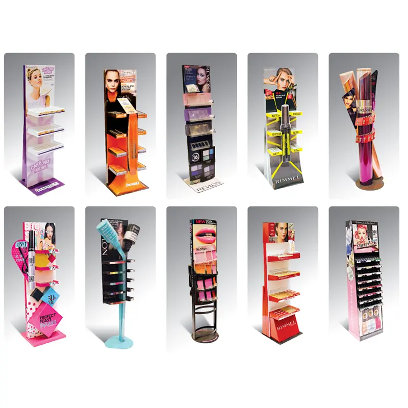 Aangepaste pop -vloer winkelproductdisplay -eenheid standaards golfkartonnen snoepvoedsel drankjes kartonnen display ra 5