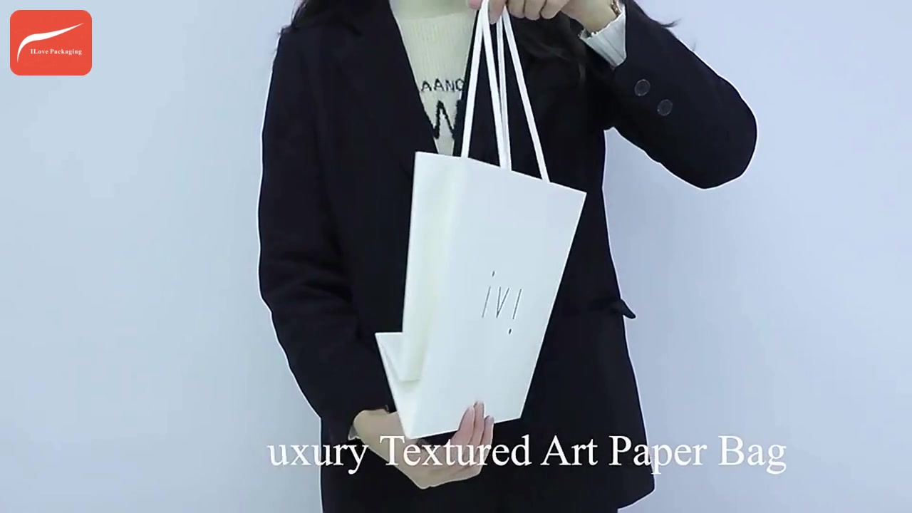 Wholesale I Love Packaging Custom Luxury Gift Bags Ribbon Paper Bags