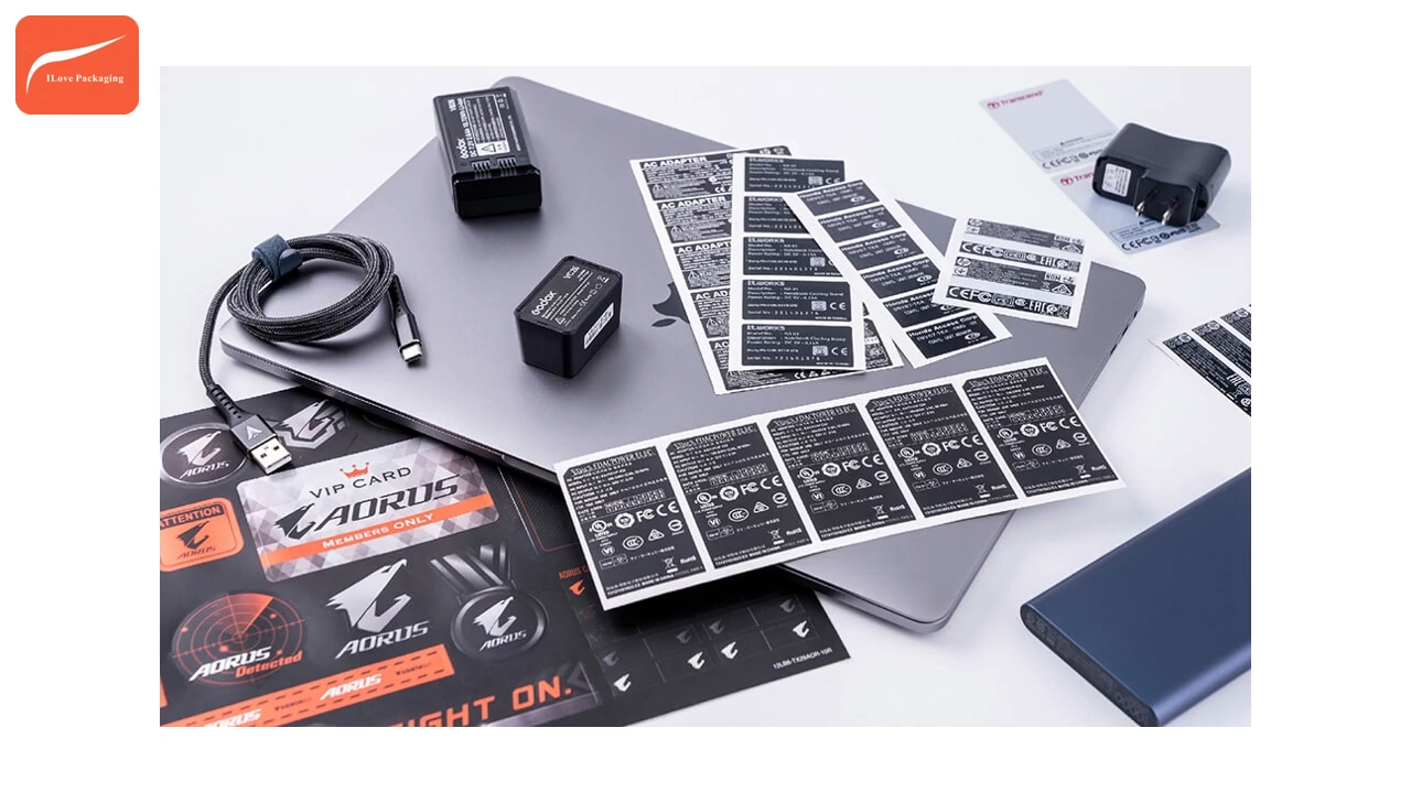 Ik ben dol op verpakking op maat gemaakte elektronische productlabel lijmstickers 8