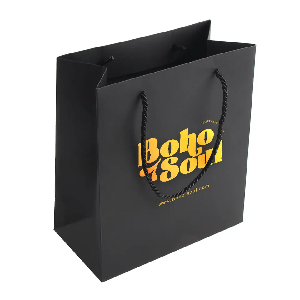 Ik ben dol op het verpakken van aangepaste luxe boetiek lint boodschappentassen voor kleding 4