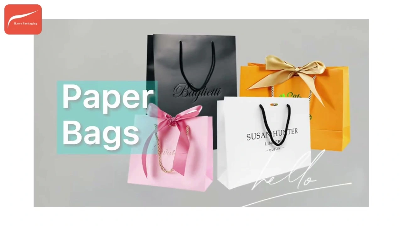 I Love Packaging Custom Luxury Boutique Ribbon Shopping Bags For Clothes 1