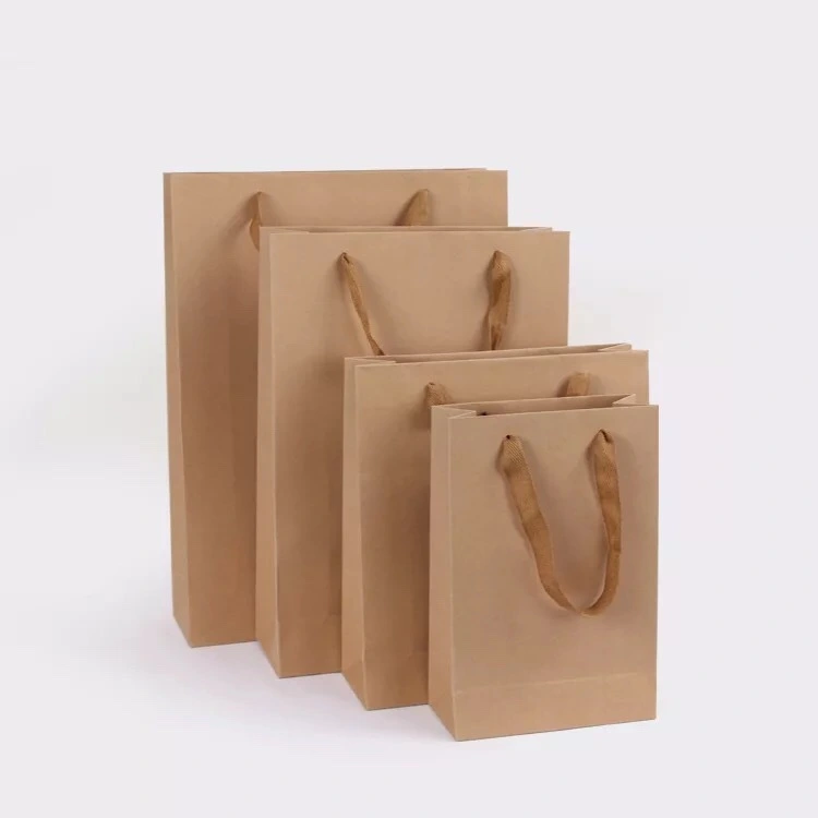 Eco friendly Kraft Paper Shopping Bags, 80% PCW Paper Bags with Handles, Gift Bags Bulk reused and composted 1
