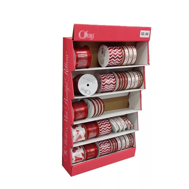 Food Printing Customized Cardboard Floor Display Rack Food Corrugated Paper Display Rack Popular Cardboard Display Rack for Prom 4