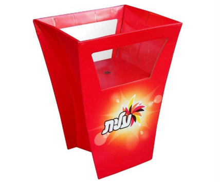 Custom Printed Pop Up Milk Product Display Rack Corrugated Cardboard Shelf Juice Beverage Floor Display Stand for Supermarket 4