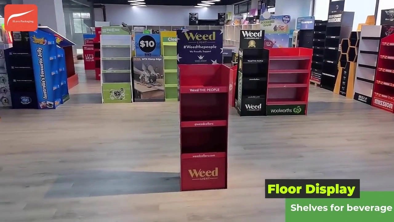 I Love Packaging Custom Corrugated Floor Display for Beverage 1
