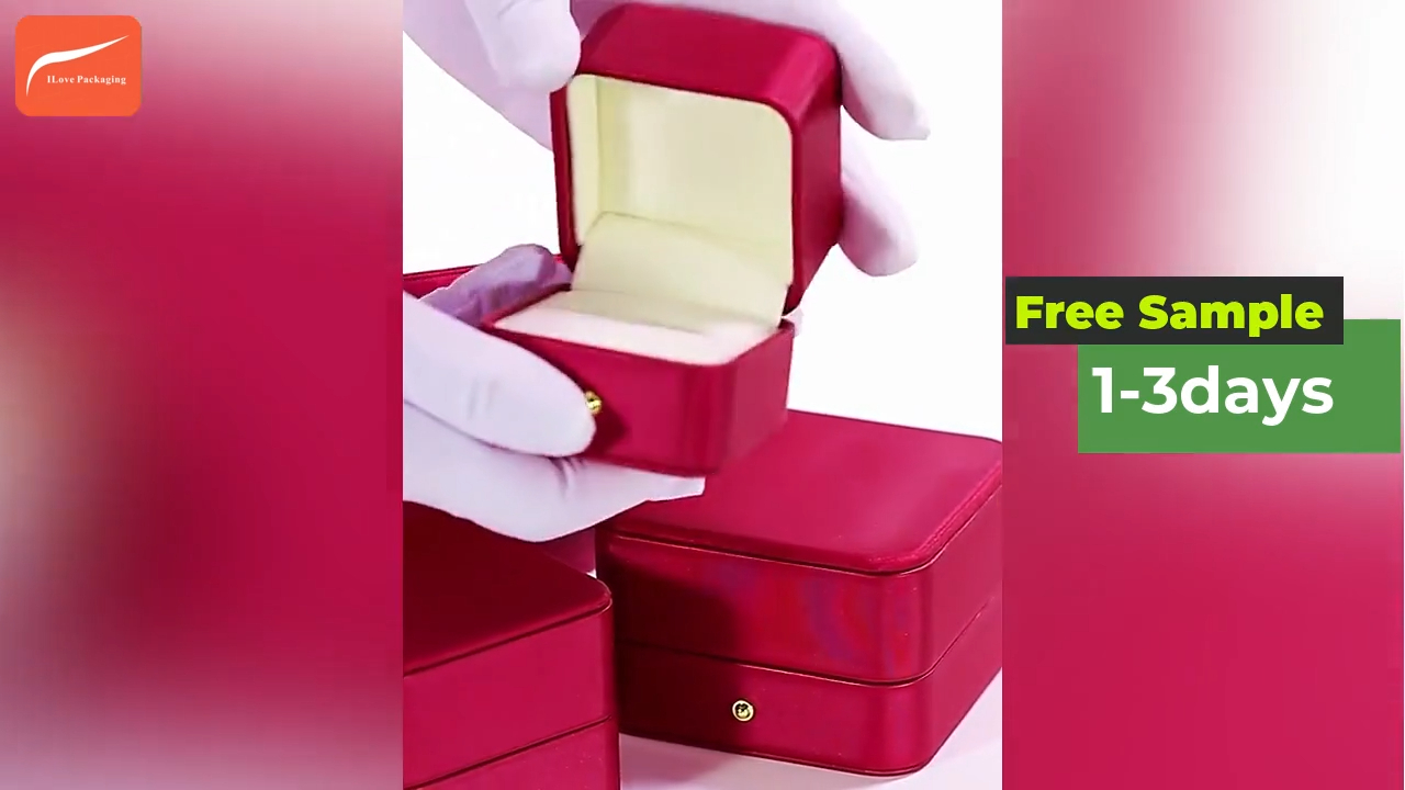 I Love Packaging Custom Leather and flannel Jewelry Gift Box 1