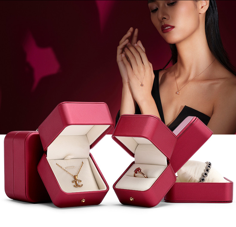 Ik ben dol op het verpakken van aangepast lederen en flanel sieraden geschenkdoos 1