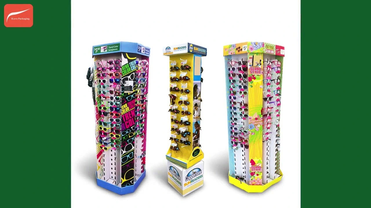 I Love Packaging Custom Corrugatd Sunglasses Display Rack 1