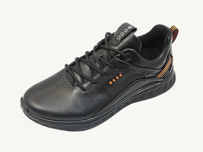 E.POLEM Men's Casual Leather Laced Shoes Round Headed 1