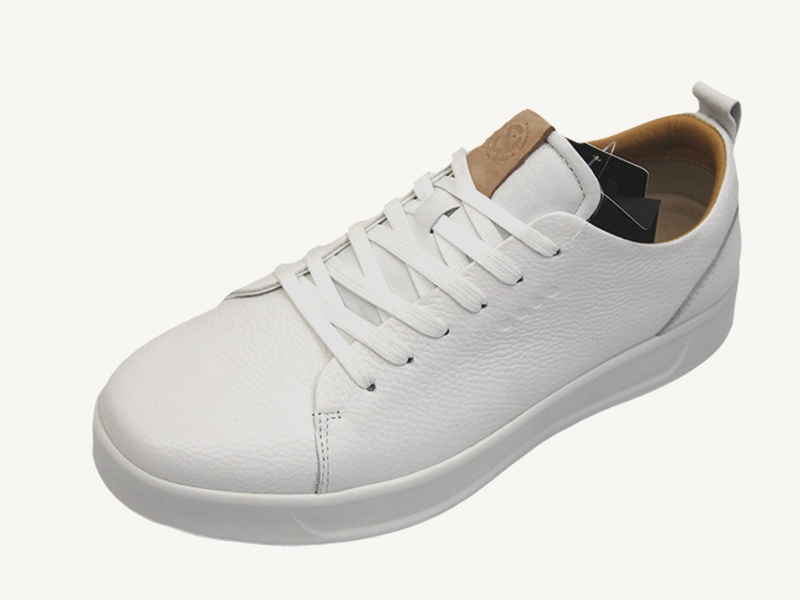 E. POLEM Men's Leather Board Business Shoes White 1