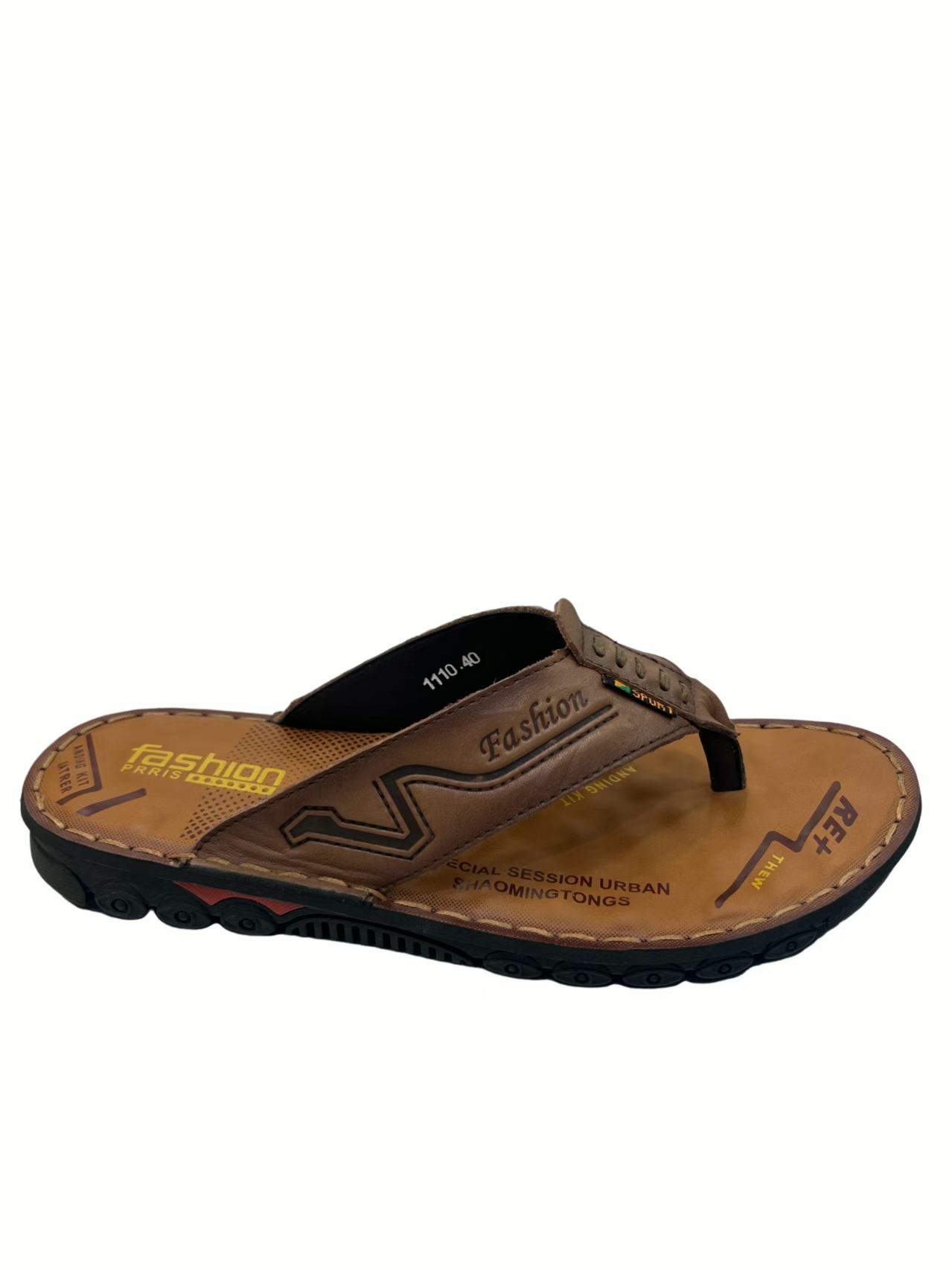 E. POLEM men's beach toe sandals, anti slip driving shoes 1