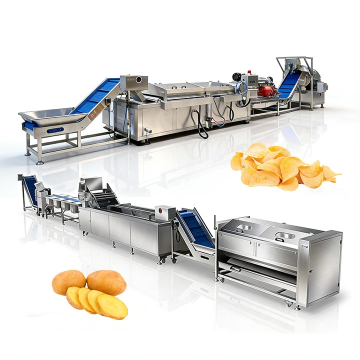 Industrial Potato Chips & French Fries Production Line with Frying and Seasoning 1