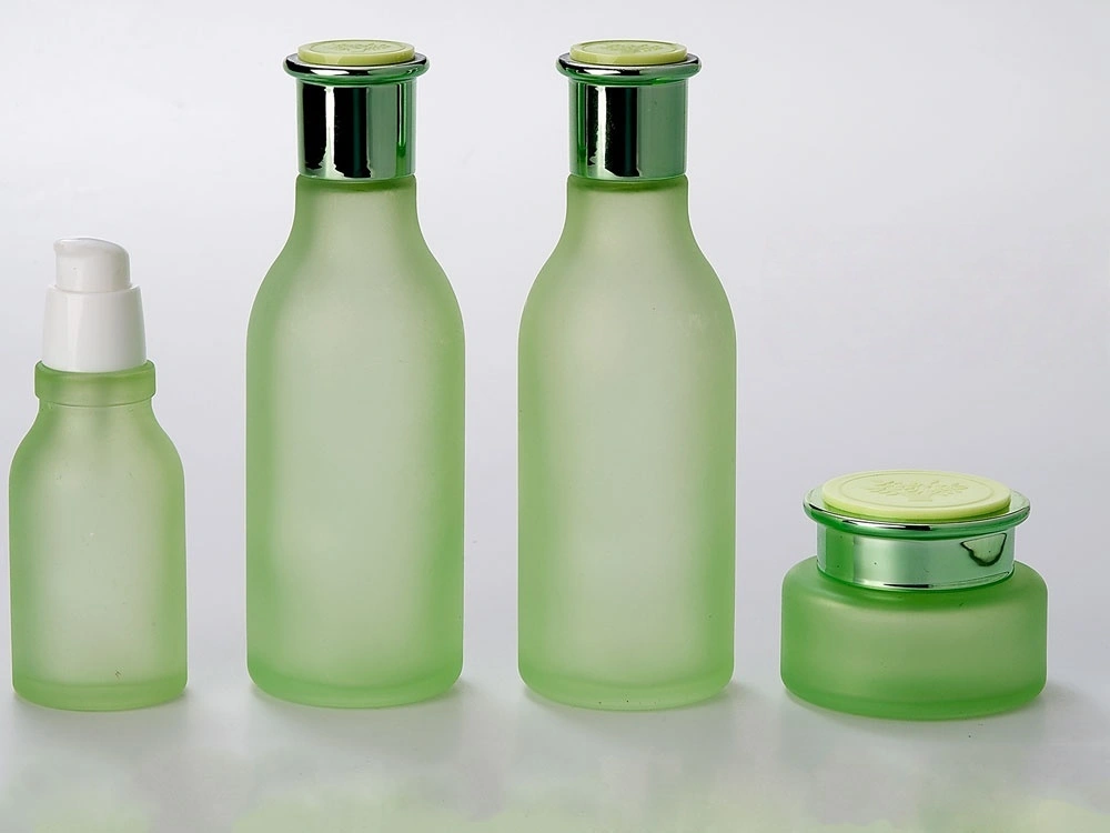 Frosted Green Glass Skincare Bottle Set (Models 059, 060 - 120, 060 - 40) - Full Specifications 1