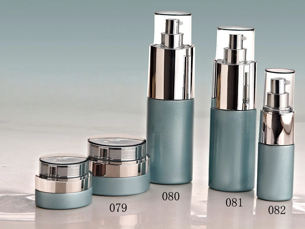 Light Blue Glass Skincare Bottle Set with Silver Caps (Models 079, 080, 081, 082) - Full Specifications 1