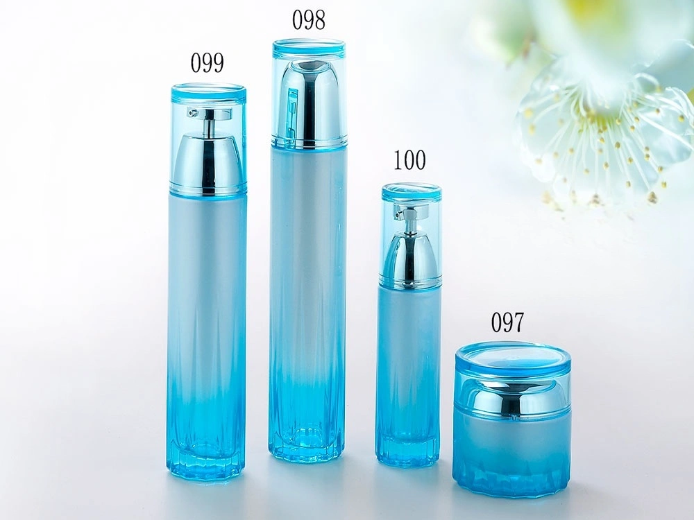 Gradient Blue Glass Skincare Bottle Set (Models 097, 098, 099, 100) - Full Specifications 1