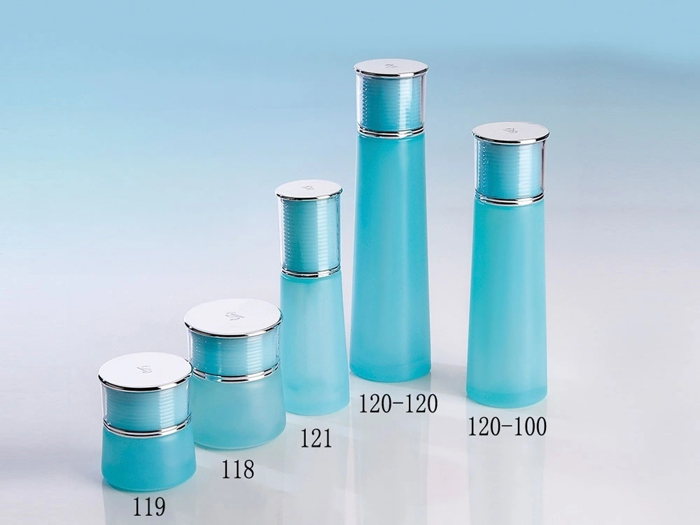 Frosted Light Blue Glass Skincare Bottle Set (Models 118, 119, 121, 120 - 100, 120 - 120) - Full Specifications 1