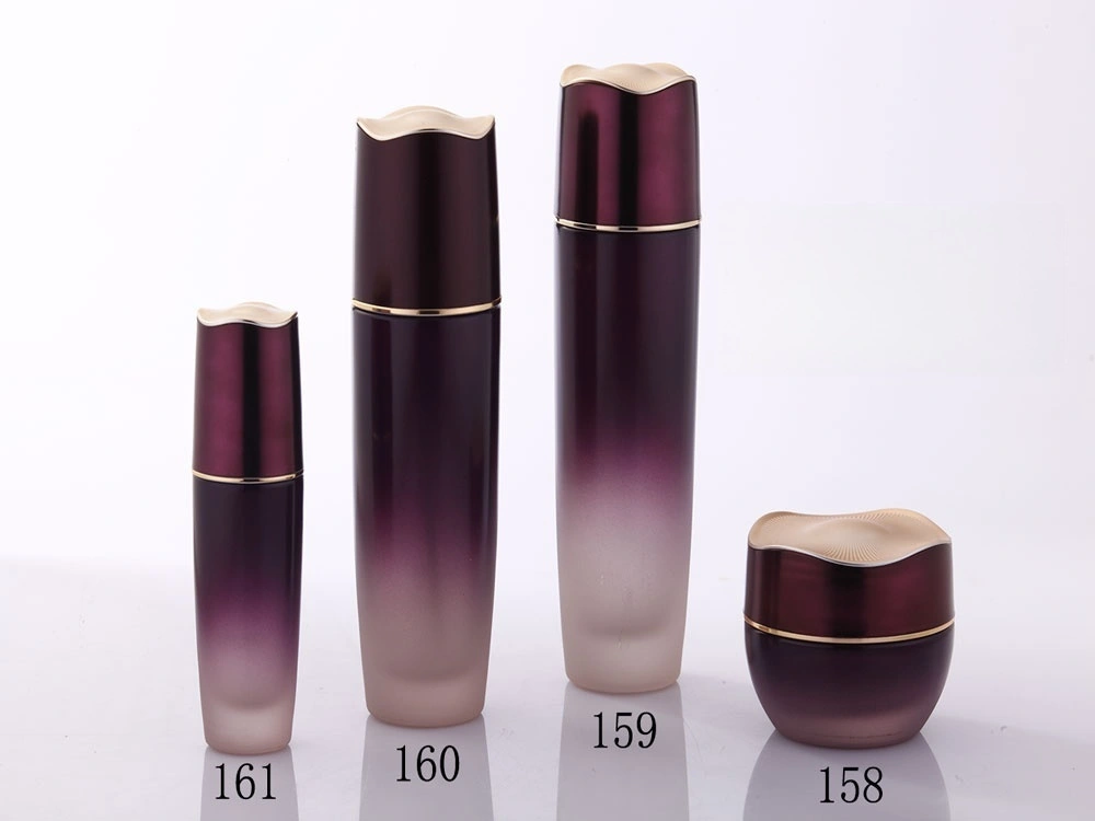 Gradient Purple - Pink Frosted Glass Skincare Bottle Set (Models 158, 159, 160, 161) - Full Specifications 1
