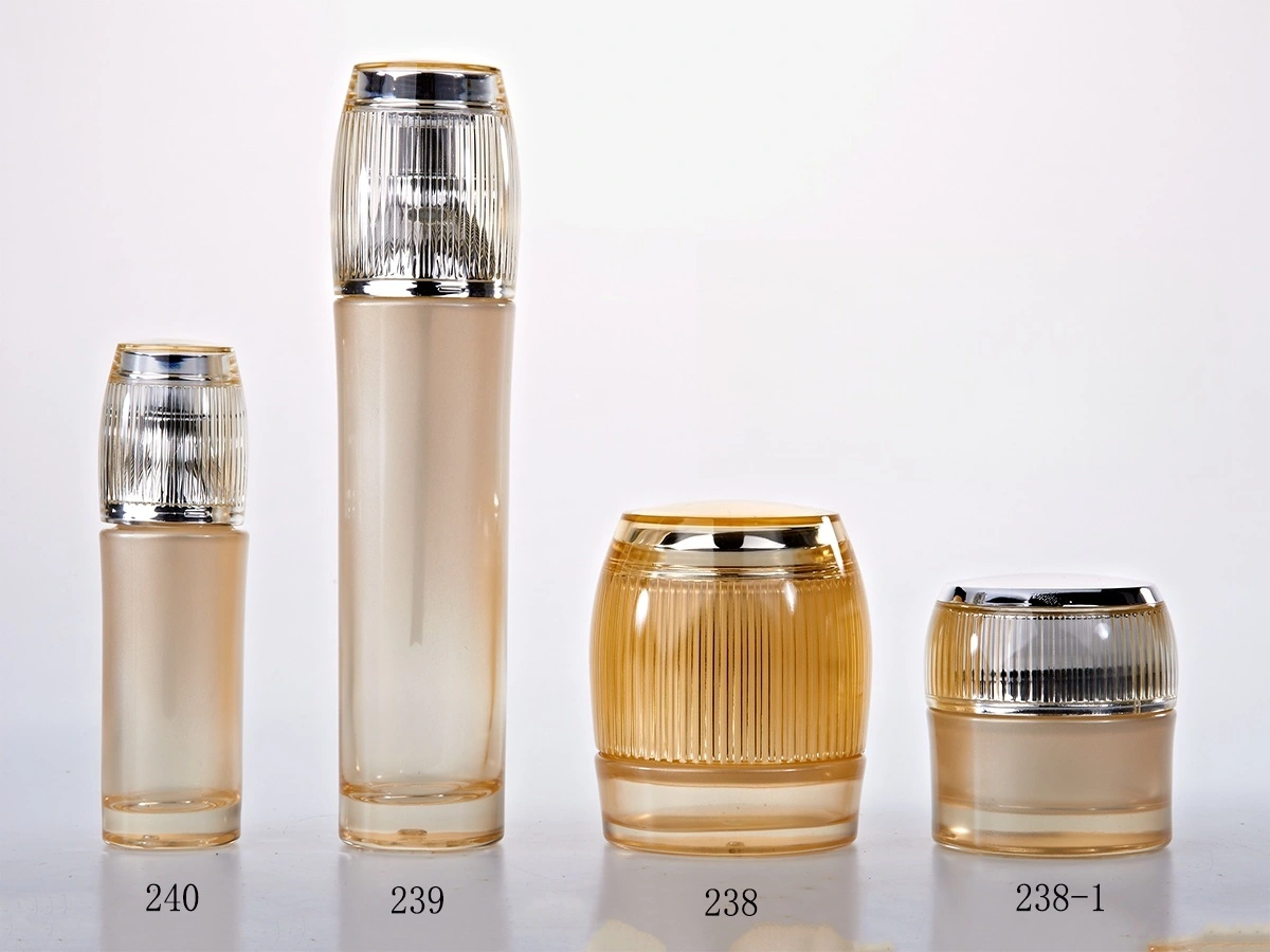 Champagne - Gold Textured Glass Skincare Bottle Set (Models 238 - 1, 238, 239, 240) - Full Specifications 1