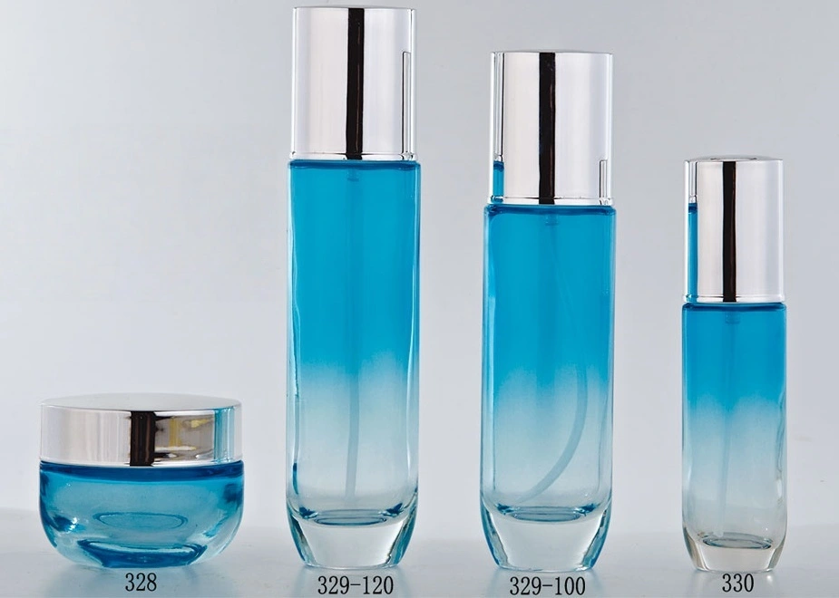Blue - Gradient Glass Skincare Bottle Set (Models 328, 329 - 100, 329 - 120, 330) - Full Specifications 1
