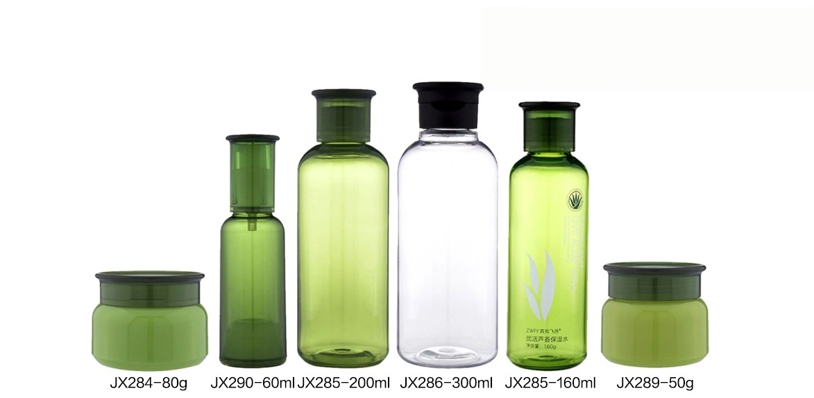 Green - Toned Plastic Skincare Bottle Set (Models JX284, JX290, JX285, JX286, JX289) - Full Specifications 1