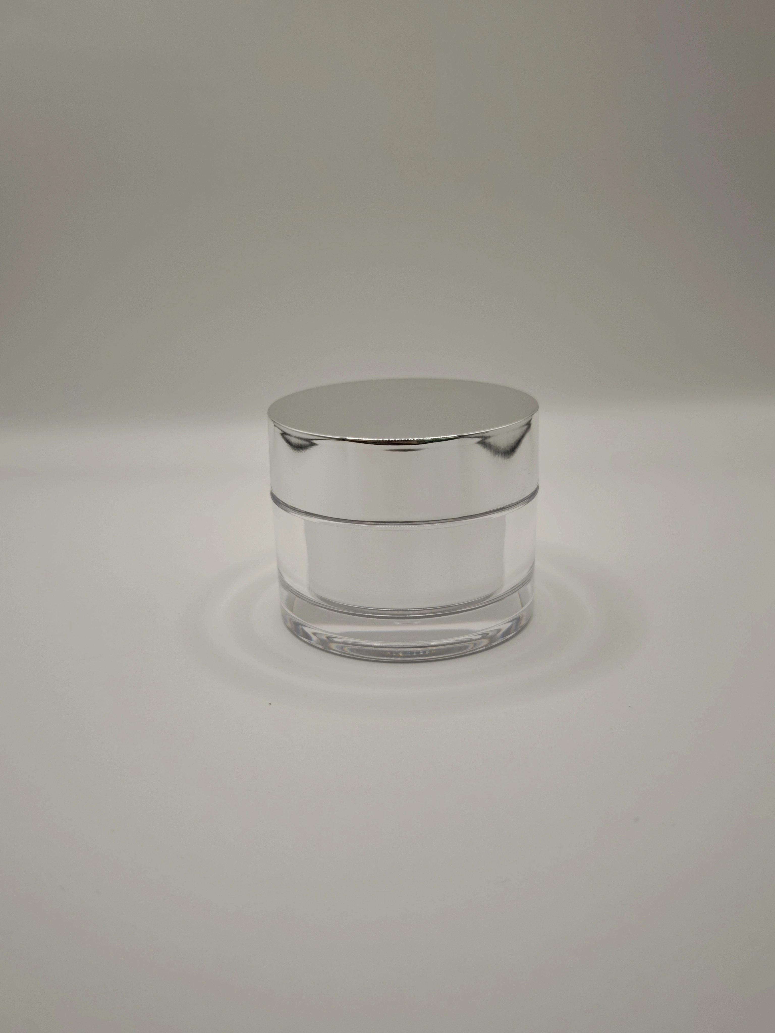 LuxeClear Acrylic Cosmetic Jar with Silver Lid 1