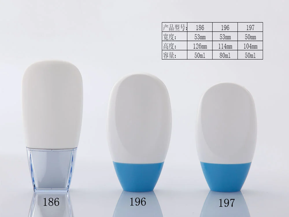 Botellas cosméticas ovaladas (modelos: 186, 196, 197) 1