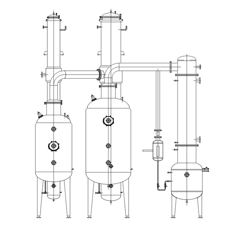 Low Temperature Distillation Evaporation Concentrator Juice Falling Film Evaporators