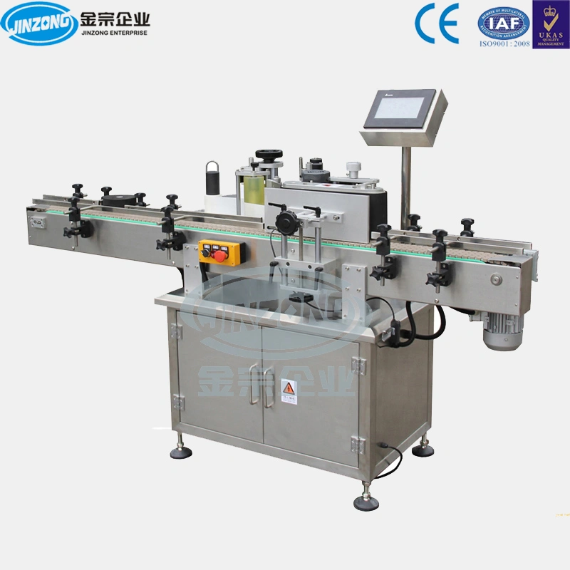 Jinzong Automatic Double Sides Automatic Labeling Machine Flat Bottle Labeling Machine