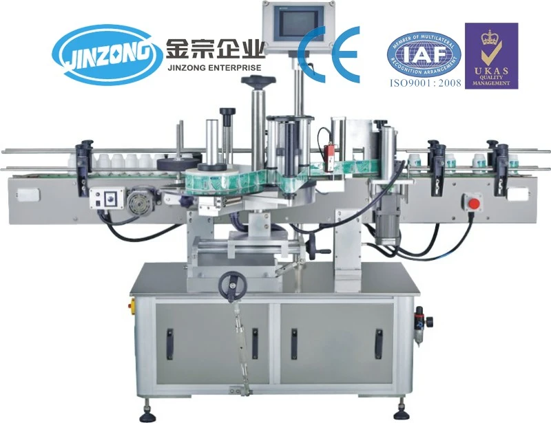 Jinzong Automatic Double Sides Automatic Labeling Machine Flat Bottle Labeling Machine
