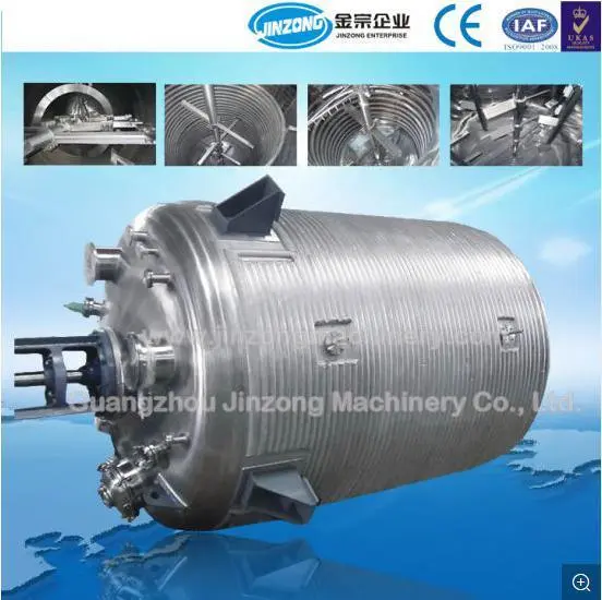 Food Process Outer Half Coil Heating Jacketed Reaction Tanks Reactor 1
