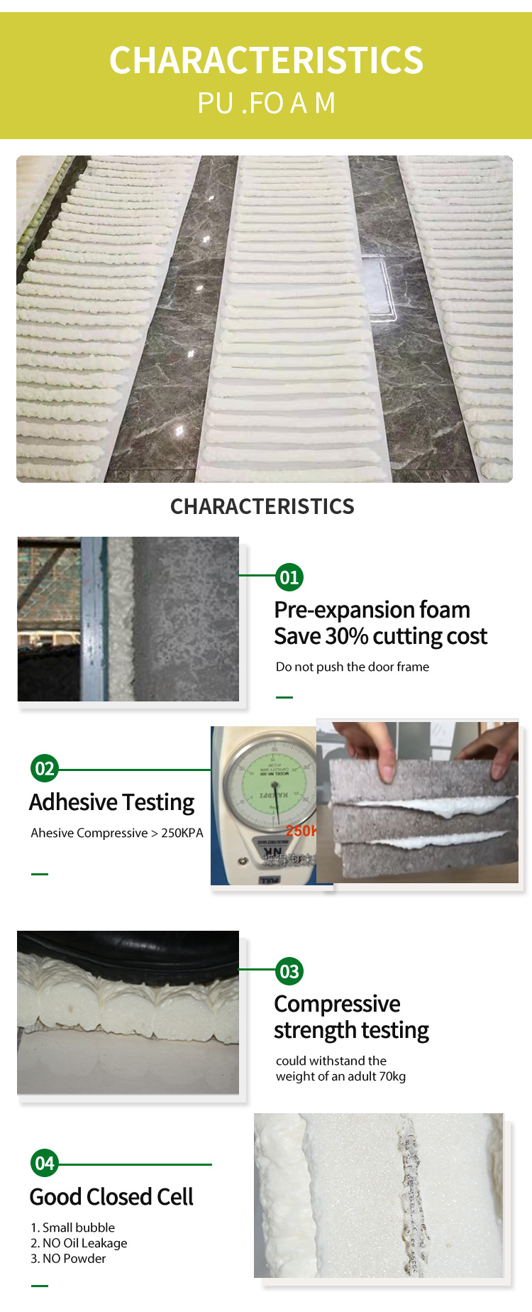 High yield construction insulation filling pu foam with gun and straw type 18