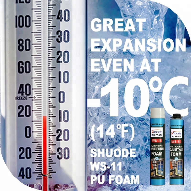 Customized 80% closed cell gap filling foam adhesive insulation polyurethane foam for winter use 20