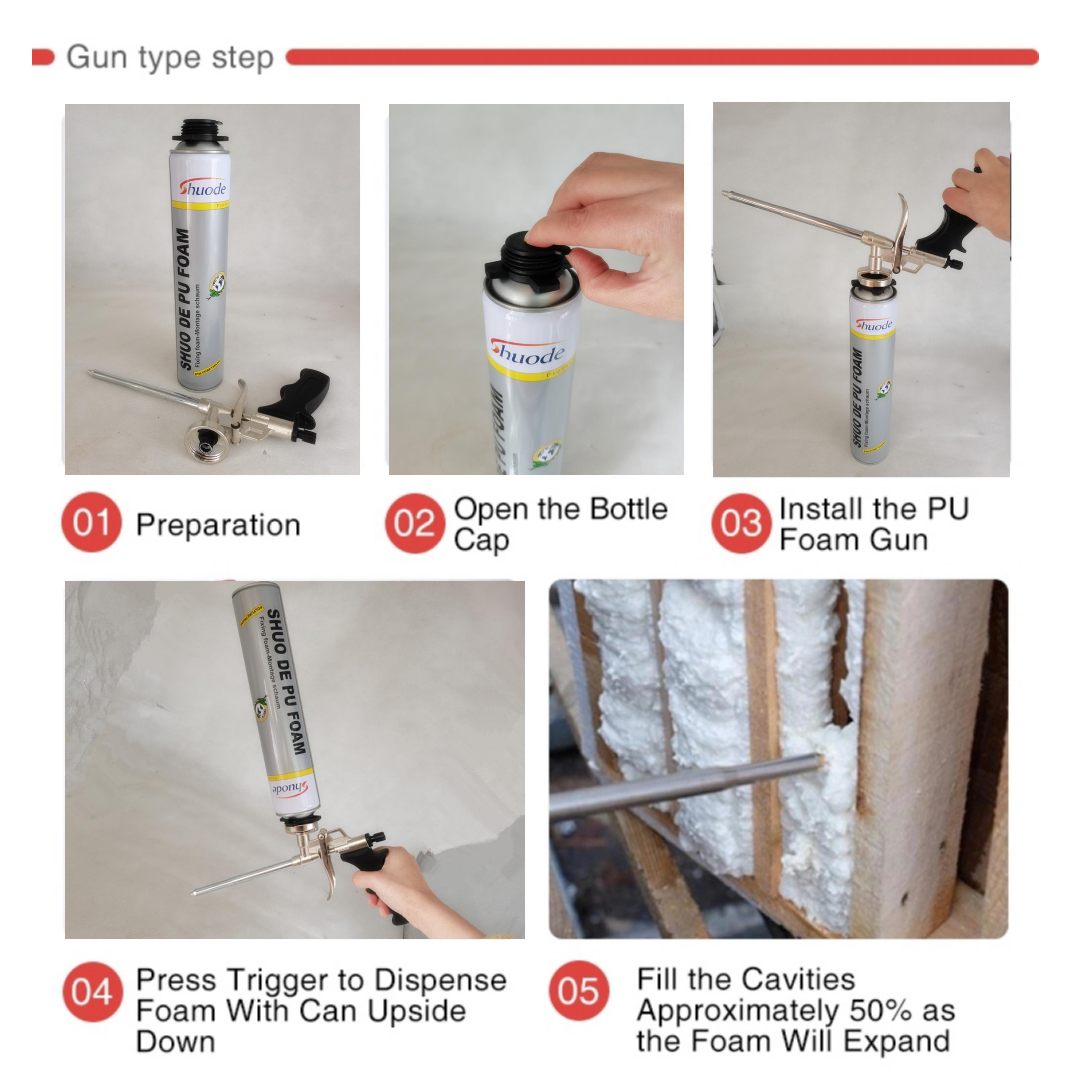 Shuuode - 750 мл высокий расширяющийся полиуретановая пена цветной с брызги с распылением пеной. 9