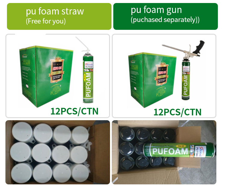 Aislamiento de espuma PU de poliuretano de 500 ml de construcción de poliuretano 10