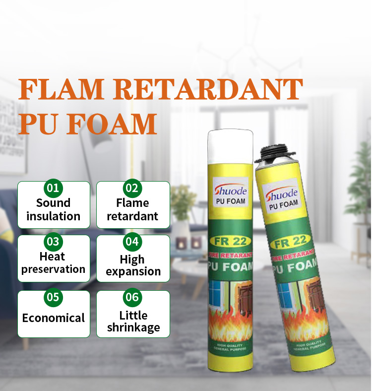 750ml Profesyonel B2 Yangına Dayanıklı Pu Köpük Sprey Poliüretan Köpük 8